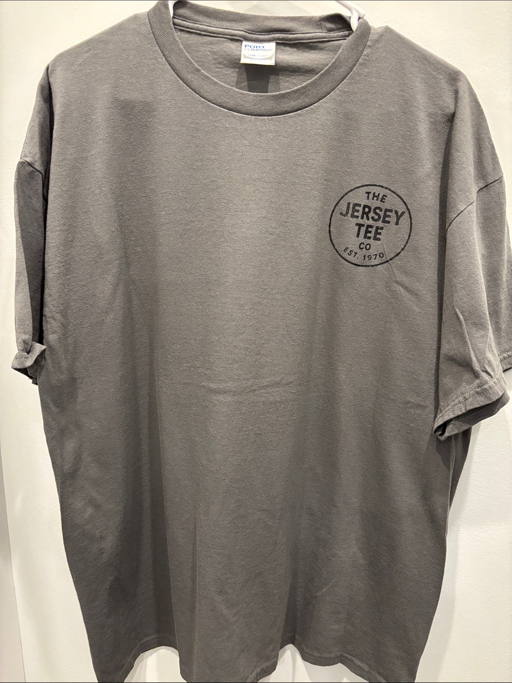 Port and Company Gray Short Sleeve Tee with Chest Logo